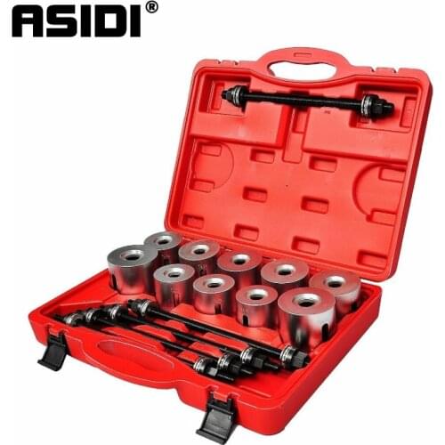 27PCS Set Aluminium Alloy Car Bushings Bearing Disassembly Tools Iron Sets Rubber Sleeve Extractor Chassis Press Pull Sleeve Kit