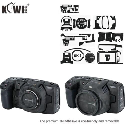 Anti-Scratch Camera Body Cover Film For Blackmagic Design Pocket Cinema Camera 4K 6K (BMPCC 4K 6K) Skin 3M Sticker Shadow Black
