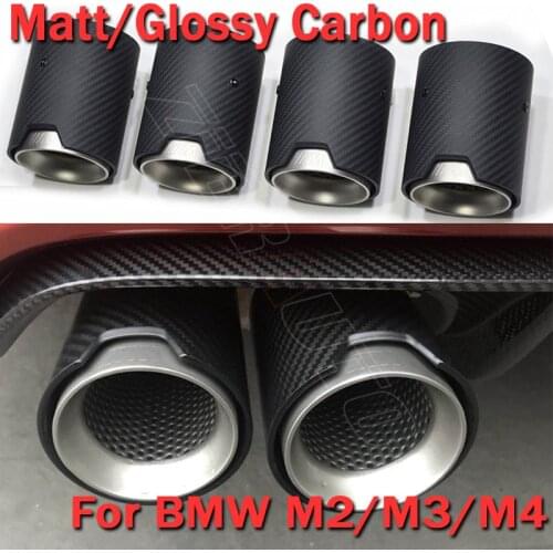 Carbon Fiber Exhaut tips for BMW M2 M3 M4 M135i M235i M140i M240i Mufflers Matte/Glossy 4pcs set Carbon Style Parts
