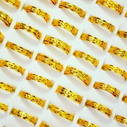 50 Pcs Mixed Style Vintage Golden Colors Alloy Womens Ring feminine Jewelry Wholesale Rings Bulks Lots LR4070