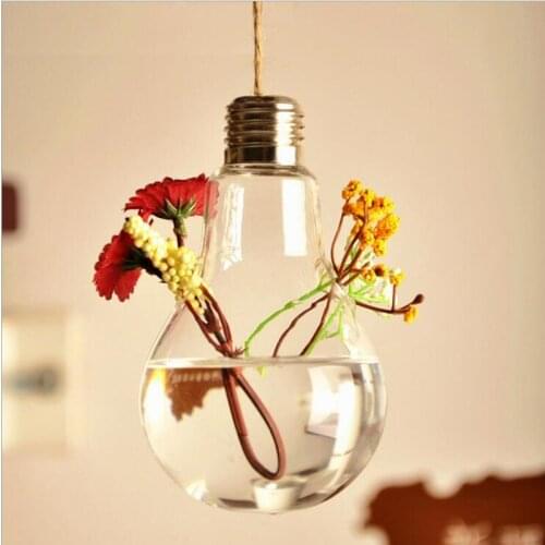 Free Shipping 8pcs/pack Bulb Shaped Glass Terrarium Vase Home Decorative Creative Glassware Friend Gift China Supplier