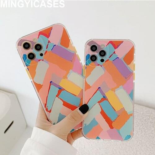 Coque for IPhone 11 Pro Max Case Color Painted Phone Cases for Iphone 12 Xr Xs Max SE 2020 7 8 Plus X 12 Mini Soft TPU Cover