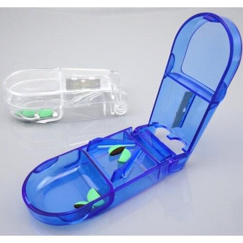 Pill Medicine Crusher Grinder Splitter Tablet Divider Cutter Storage Box