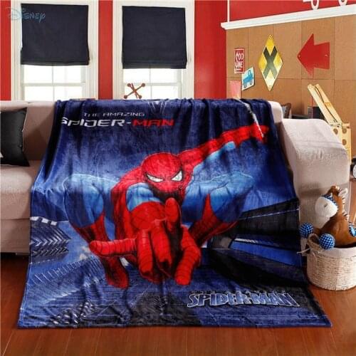 Blue Spider Man Cartoon Flannel Blanket for Boys Girls Kids Gift Warm Soft The Avengers Frozen Anna Printed Fleece Throw Blanket