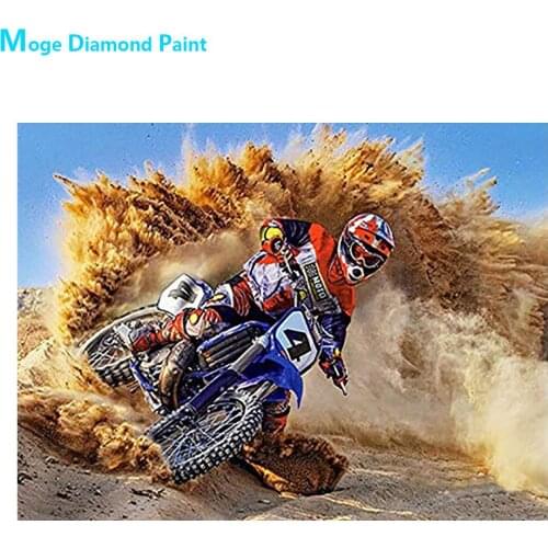 Racing Motorcycle Desert Eally Diamond Painting Portrait Round Full Drill Nouveaute DIY Mosaic Embroidery 5D Cross Stitch Images