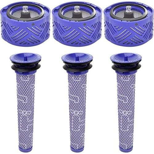 Pre-Filter Post-Filter HEPA Air Filter for Dyson V6 Absolute Cordless Stick Vacuum Cleaner. Replacement Part 965661-01 966741-01