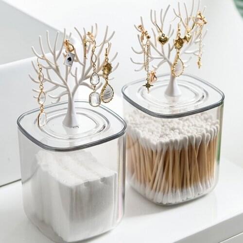 Creative Clear Cotton Swab Storage Box Toothpick Container Case Holder Organizer Cosmetic Makeup Dispenser