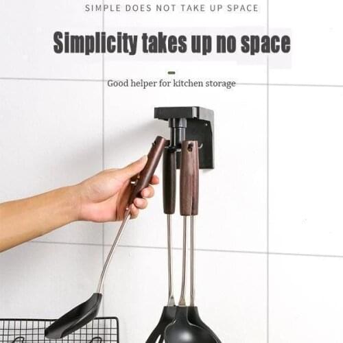 Kitchen Rack Free Punch Wall Hanging Home Rotating Frame Knife Holder Knife Rack Telescopic Storage Shelf Fridge Organizer