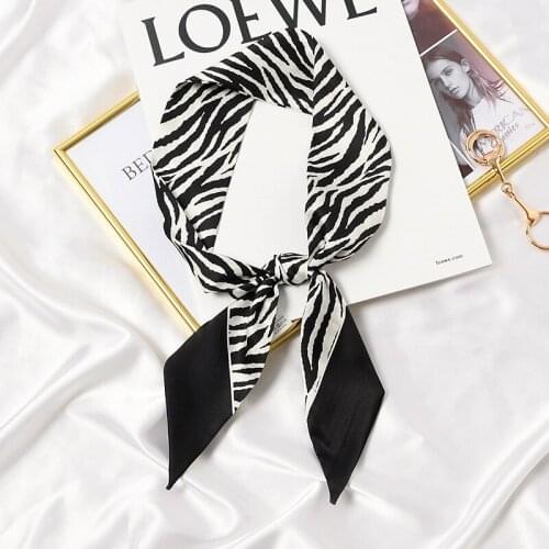 2021 Animals Print Hair Ribbons French Long Headband Bag Strap Accessories Beautiful Girls Bow Knot Hair Band Lady Scarf