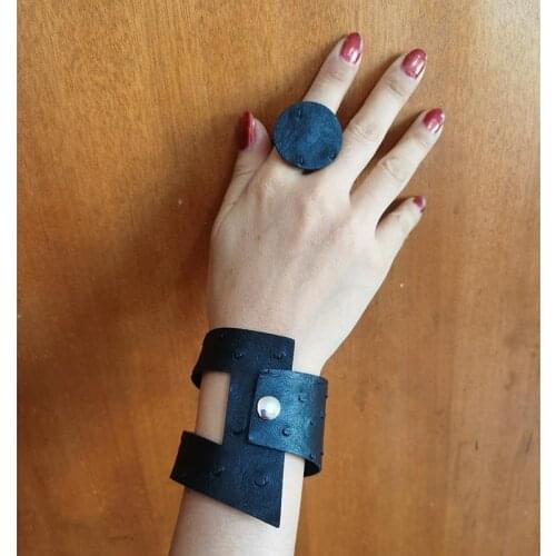 Fashion Texture Leather Bracelets For Women 2020 Bohemian Snakeskin Print Wide Wrap Bracelets Femme Party Jewelry