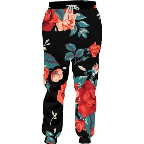Flower Leaf Sunflower Rose Men Joggers Sweatpant 3D Print Trousers Jogging Pants Men Casual Hip Hop Streetwear Sports Trousers