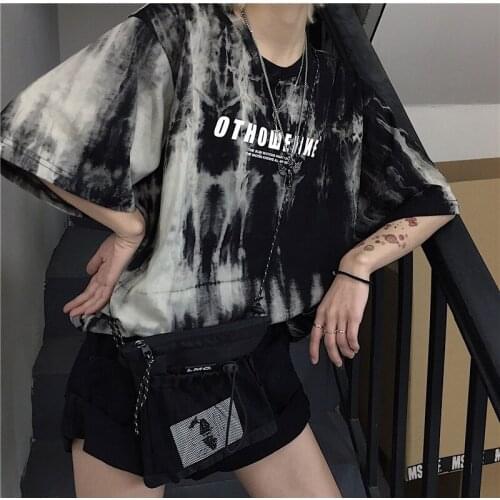 2021 summer new Korean style loose street fashion couple short-sleeved T-shirt casual trend mid-length personality T-shirt