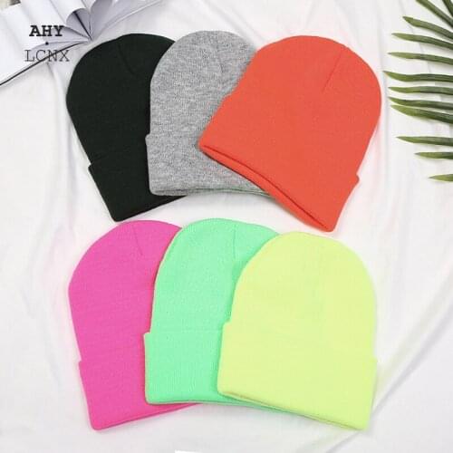 13 Colorways New Autumn Winter Solid Color Cotton Cashmere Beanies Bonnets For Woman Unisex Warm Knitted Simple Hat Wholesales