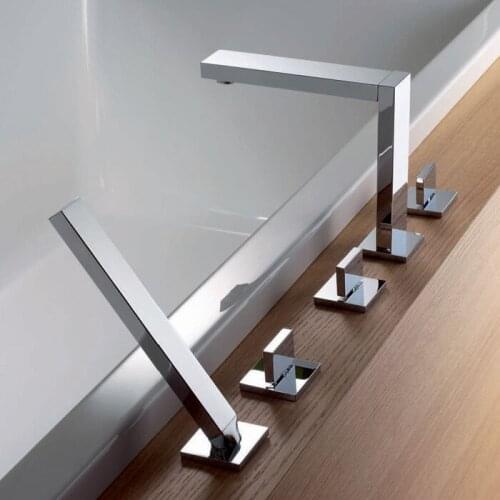 2020 Wholesale New Arrival High Quality Luxurious Chrome Finish 5 Holes Shower Bath Mixer Tap