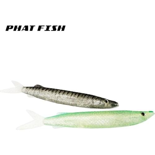 PHAT FISH 1pc 22cm 54g Split Tail Swimbait 3D Eyes Soft Plastic Wobbler Pesca Pike Fishing Lures