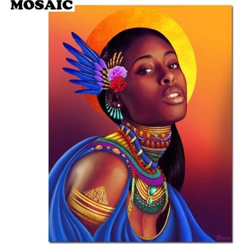 Full square/round diamond mosaic African woman drill 5d diy diamond painting sale girl rhinestone embroidery decor accessories