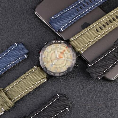 24*16mm Nylon Leather Watch Strap For Timex T2N720 T2N721 TW2T76500 6300 6400 Series Replacement Watch Bracelet for Men Women