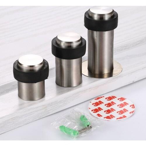 Anti-collision door stop No perforated stainless steel round door stop Safety household door stop mounted cylindrical door