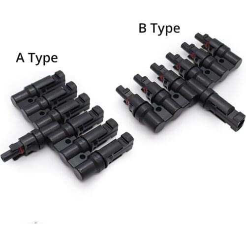 Branch Connector approved SOLAR PV T Type 6 in 1 Male or Female Solar Cable Connector TF0166