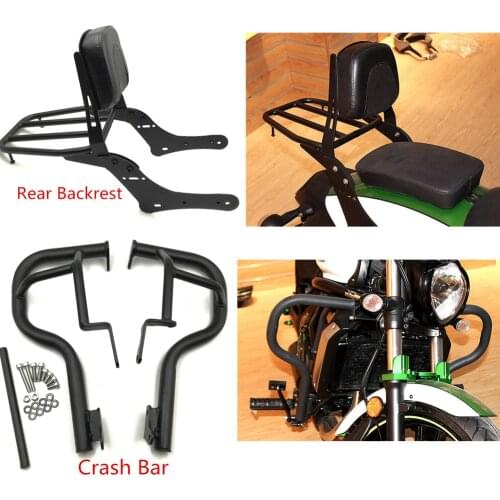 VN650 15-18 Crash Bar Engine Guard Protector Rear Sissy Bar Backrest Luggage Rack For Kawasaki Vulcan S 650 2015 2016 2017 2018