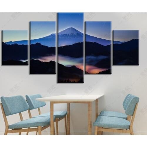 Japanese Mount Fuji Beautiful Landscape Poster Oil Painting Canvas for Living Room Decor Kitchen Wall Art