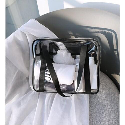 1PCS Ladies transparent PVC travel storage bag toiletry storage bag waterproof cosmetic bag portable cosmetic storage toilet bag