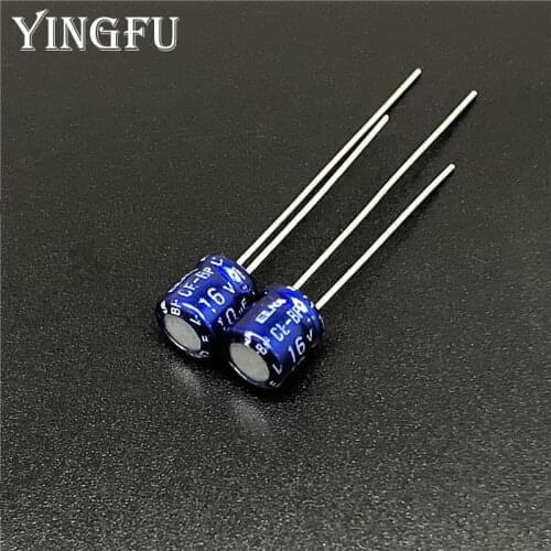 100pcs 10uF 16V ELNA CE-BP 5x5mm 16V10uF Bipolar Audio Capacitor BLUE