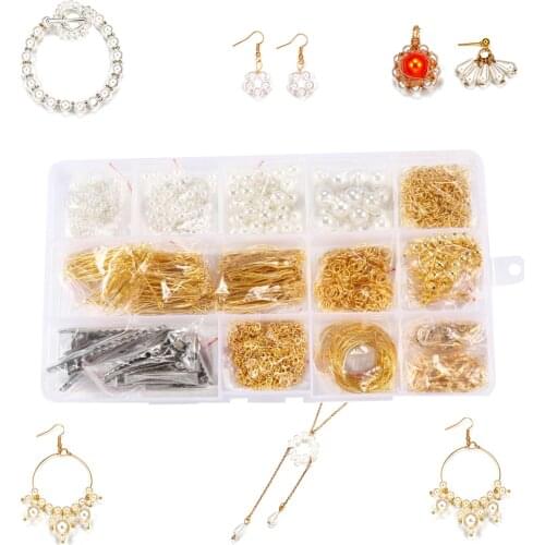 1400Pcs Hairpin/Earrings Clasps/Lobster Clasp/Flat Head Pin/Loose Pearls Beads/OT clasp For Jewelry Making DIY Accessories