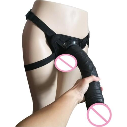 33.5CM Strap On Long Realistic Dildo Suction Cup Sex Toy For Couples Men Wearable Huge Dildo Panties Strapon Dildo for Women