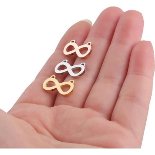 5pcs/lot Stainless Steel Illimited Charms Bracelet Connectors Necklace Pendant Jewelry Making DIY Crafts Supplies Findings Bts