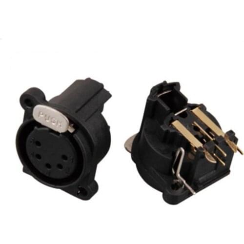 500 pcs XLR Panel-Mount Female 5 Receptacle A Horizontal/Pcb Mounting Black Part A06