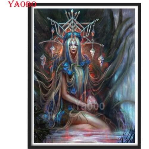 5D Diamond Painting Fantasy woman blue rose Diamond Embroidery landscape Cross Stitch 5D Home Decor Gifts Creative Mosaic Kits