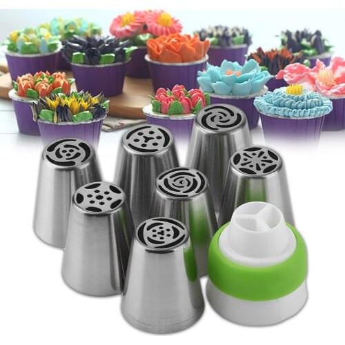 8pcs/set Environmental Stainless Steel Cream Nozzle Mouth Icing Tube Pastry Tips Fondant Cake Decorating Tools High Quality