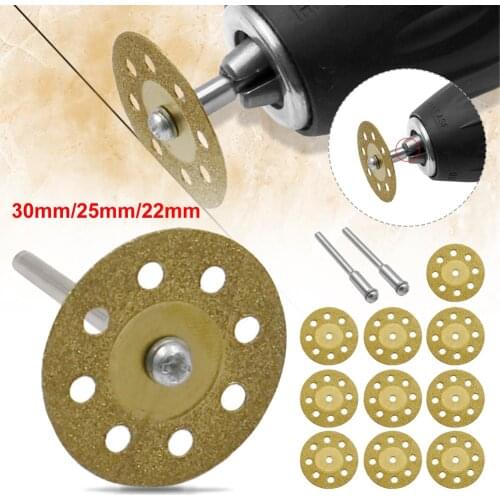 10PCS Diamond Cutting Wheel Saw Blades Cut Off Discs Glass ceramic Connecting Shank For Dremel Drill Fit Rotary Tool