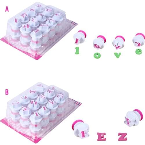 Behogar 26PCS Uppercase Lowercase Letters Cookie Cutters Biscuit Pastry Embossing Spring Mold Fondant Cutter Tool