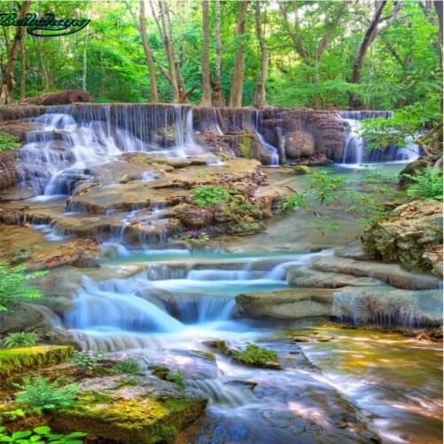 Beibehang Personalized custom very beautiful 10 meters ultra-high landscape landscape waterfall Creek 3D floor painting