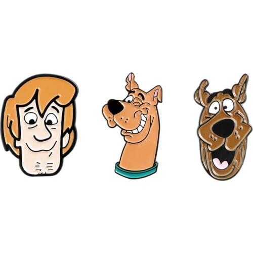 BG173 Funny Dogs Pins Movie Metal Enamel Pin and Brooches Backpack/Bags Badge Denim Brooch Collar Jewelry Gifts