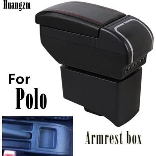 Car Armrest Case For Polo Armrest Central Store Content Storage Box With Cup Holder Ashtray 2009-2020 2010 2011 2012 2013 2014