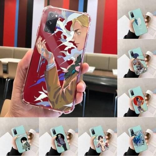 Anime Attack on Titan Phone Case Transparent For Samsung S 10 9 20 11 7 8 21 6 P Edge PLUS ULTRA 4G 5G