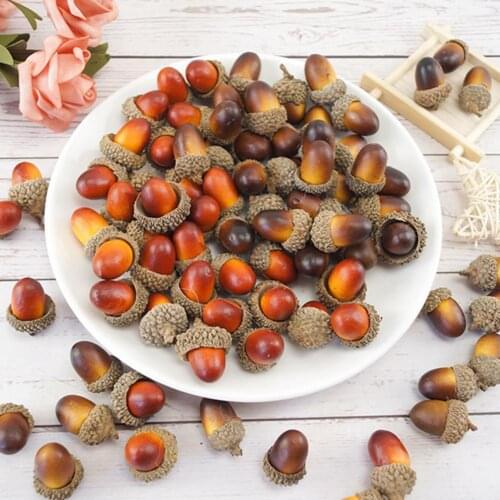 Decorative 50Pcs Cute High Quality Christmas Artificial Nut Ornament Bauble Fake Nut Mold Mini for Decoration