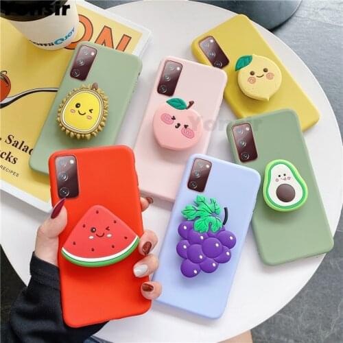 For Samsung Galaxy S20 FE S 20 FE S20FE Fan Edition Case 3D Cartoon Phone Holder Cover For Samsung S20 Lite Silicone Stand Bags