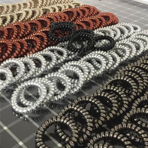 Fast Ship 20Pcs/lot 5Colors High Elasticity Telephone Wire Bracelet Spiral Band Coil Bracelet Women Hair Ponytail Holder