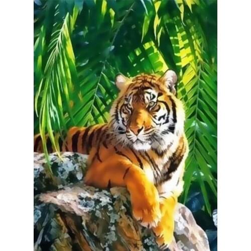 Paints By Numbers Animals Tiger 50x40cm Pictures Oil Painting By Numbers Set Gift Coloring By Numbers Canvas Wall Set