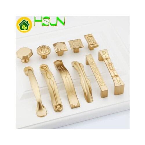 Chinese Style Brass Handle Shoe Cupboard Pure Copper Wardrobe Drawer Cabinet Door Pull Furniture Hardware Parts Doorknob