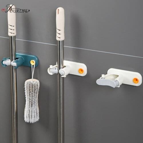 OYOURLIFE Creative Wall Mounted Broom Holder With Hook Multi-function Umbrella Cleaning Tools Hanging Clip Mop Holder