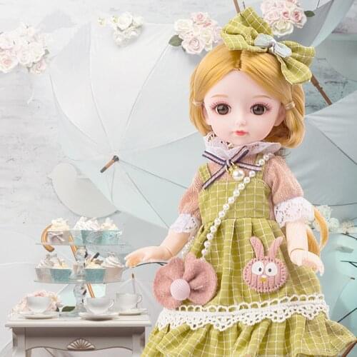 10 Inch Spring Outing Series Doll 26cm Dress Up BJD Doll 3D Eyes 13 Movable Joints Ornaments for Girls and Children Gift Toys