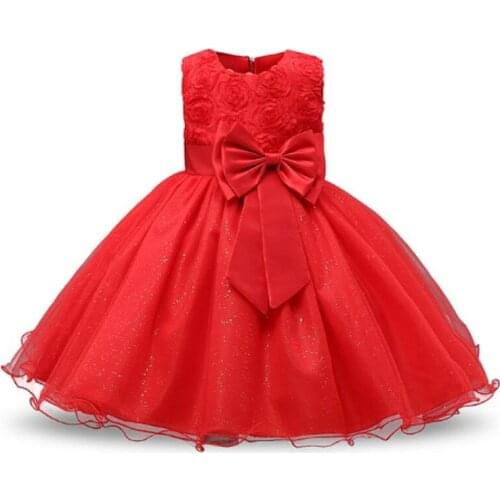 Summer Dress for Girls Kids Clothes Bow Flowers Dresses Toddler Birthday Party Princess Weeding Ball Gown Children Clothing