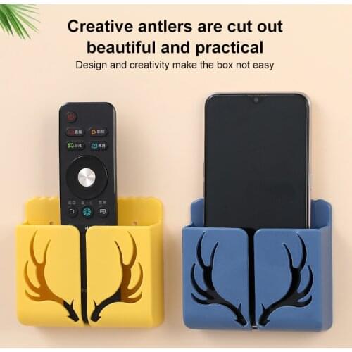 Multifunctional Remote Control Organizer Wall Mounted Sundries Storage Box Mobile Phone Plug Charging Stand Household Storage
