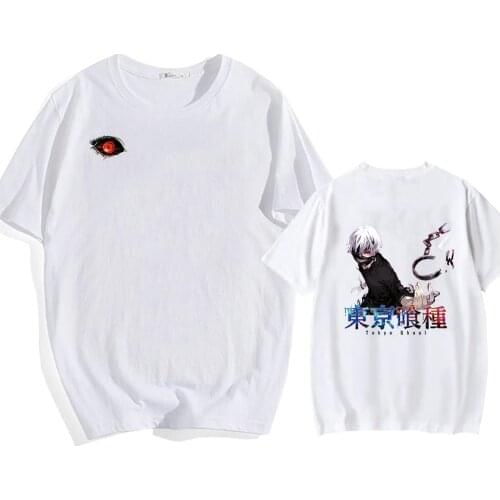 Cool Tokyo Ghoul Harajuku Anime T Shirt Men Short Short Sleeved Sleeved One Eyed King Creative Tees Summer Casual T-shirt Male