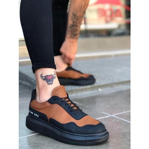 BA0138 BOA High Base Black Tan Lace-Up Men Shoes